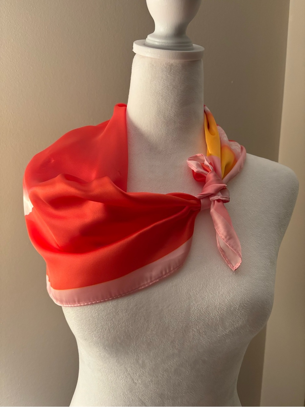Women’s Red & Pink Scarf with Detail